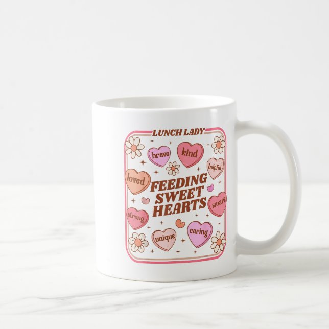 Lunch Lady Valentines Day Retro Cute Cafeteria Swe Coffee Mug (Right)