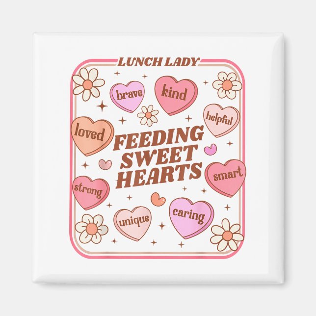 Lunch Lady Valentines Day Retro Cute Cafeteria Swe Magnet (Front)