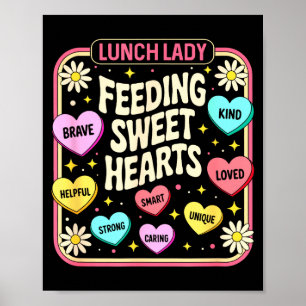 Lunch lady valentines retro cute cafeteria poster