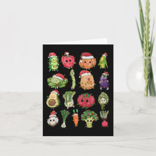 Lunch Lady Vegetable Food Christmas Tree Fun Xmas  Card