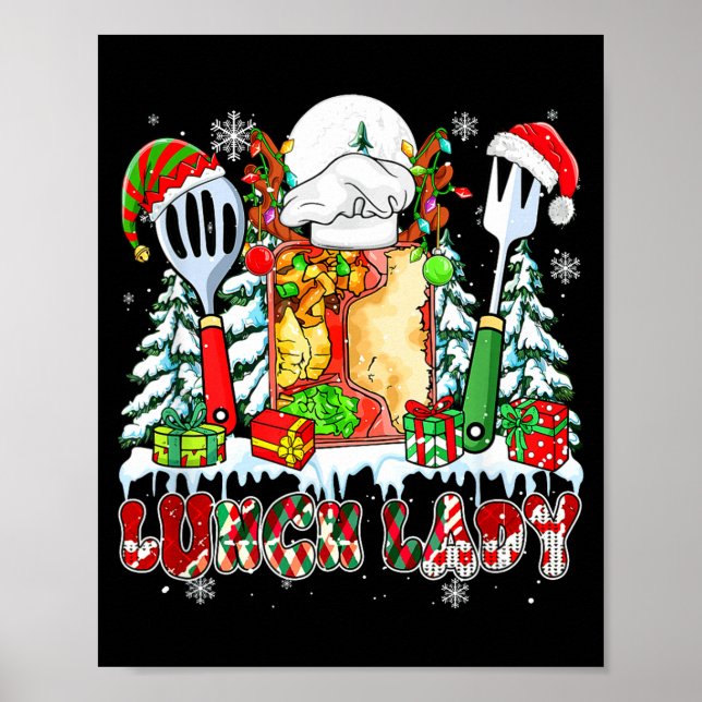 Lunch Lady Xmas Colorful Cosplay Santa Reindeer El Poster (Front)