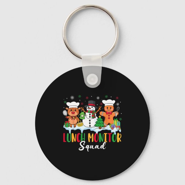 Lunch Monitor Squad Reindeer Snowman Gingerbread C Key Ring (Front)