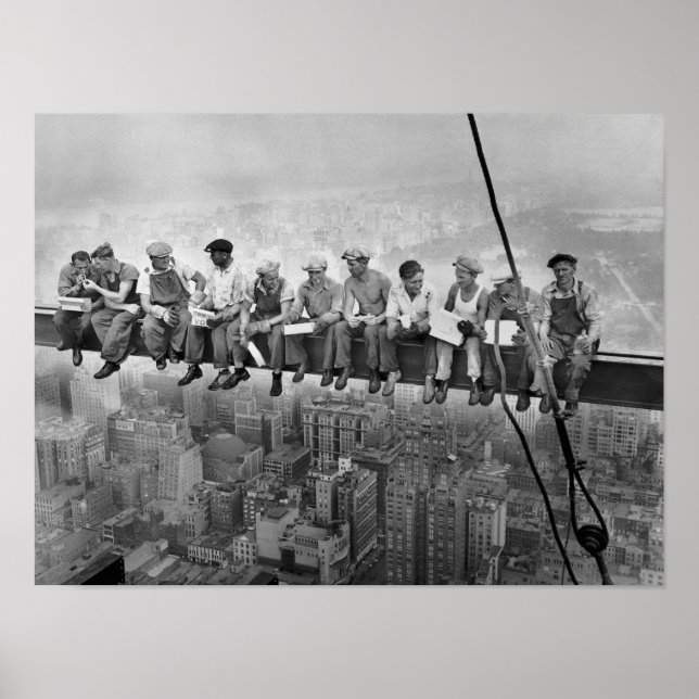 Lunch on top of the skyscraper, 1932 photo poster (Front)