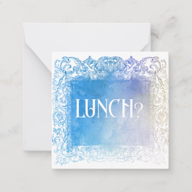 *~*  LUNCH?  Relationship AP62 Flat Note Card (Front)