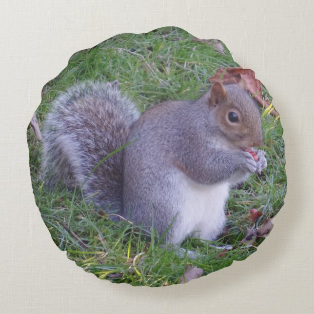 Lunch Time Round Pillow (Back)