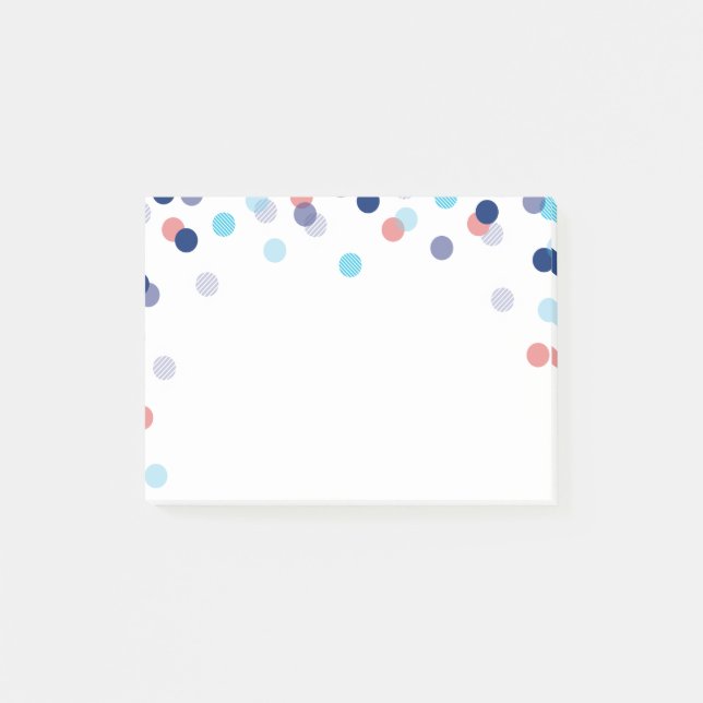 LUNCHBOX LOVE NOTE modern bold confetti blue coral (Front)