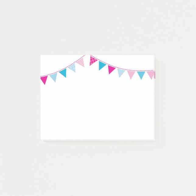 LUNCHBOX LOVE NOTE modern cute bright bold bunting (Front)