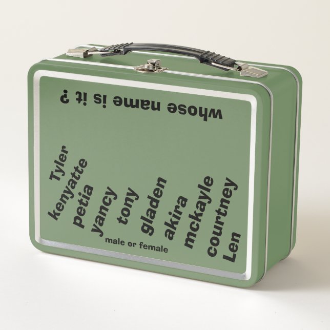 Lunchbox W/ Unisex Names / WHOSE NAME IS IT ? (Front)
