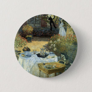 Luncheon by Claude Monet, Vintage Impressionism 6 Cm Round Badge