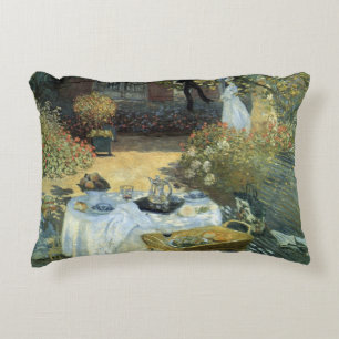 Luncheon by Claude Monet, Vintage Impressionism Decorative Cushion