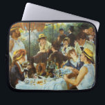 Luncheon of the Boating Party by Pierre Renoir Laptop Sleeve<br><div class="desc">Luncheon of the Boating Party (1881) by Renoir is a vintage impressionism fine art painting. Fellow artist Gustave Caillebotte is seated in the lower right. Renoir's future wife Aline Charigot is in the foreground playing with a small dog. A group of Renoir's friends relaxing and enjoying a casual afternoon lunch...</div>