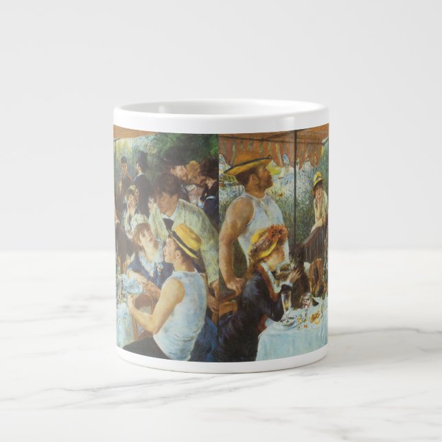 Luncheon of the Boating Party by Pierre Renoir Large Coffee Mug (Front)