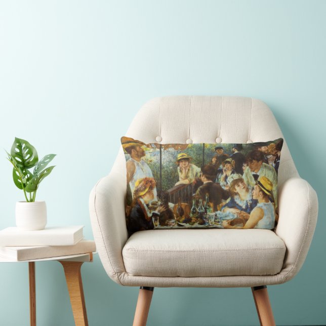 Luncheon of the Boating Party by Pierre Renoir Lumbar Cushion (Chair)