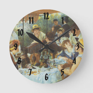 Luncheon of the Boating Party by Pierre Renoir Round Clock