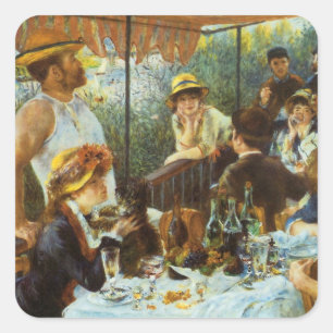 Luncheon of the Boating Party by Pierre Renoir Square Sticker