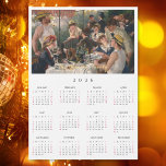 Luncheon of the Boating Party Renoir 2026 Calendar<br><div class="desc">Custom, simple plain black and white, 2026 full year calendar, cool, thin, vintage art lovers yearly calendar magnet magnetic card, for any magnetic surface at home or office, featuring a beautiful masterpiece vintage oil on canvas painting, by Pierre-Auguste Renoir, of a relaxed boating party engrossed in conversations during a luncheon....</div>