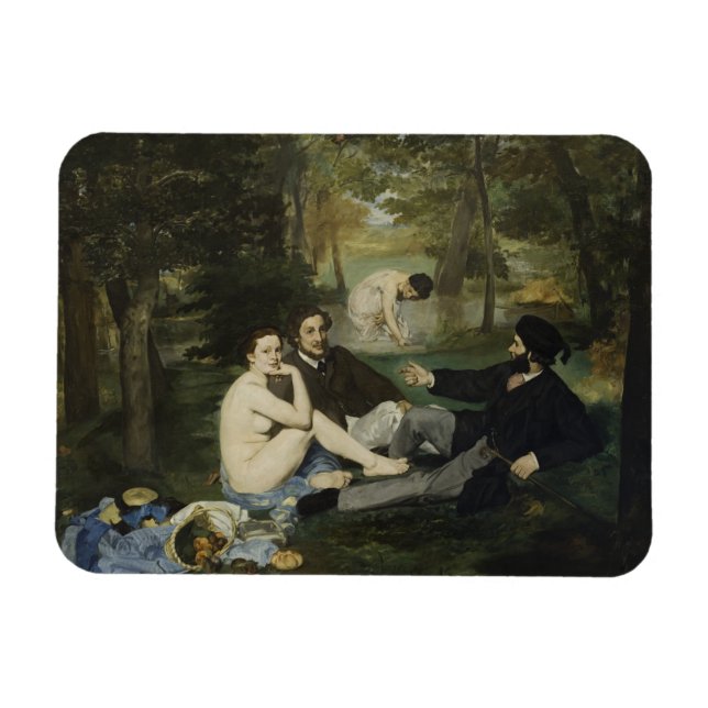Luncheon on the Grass by Edouard Manet Magnet (Horizontal)