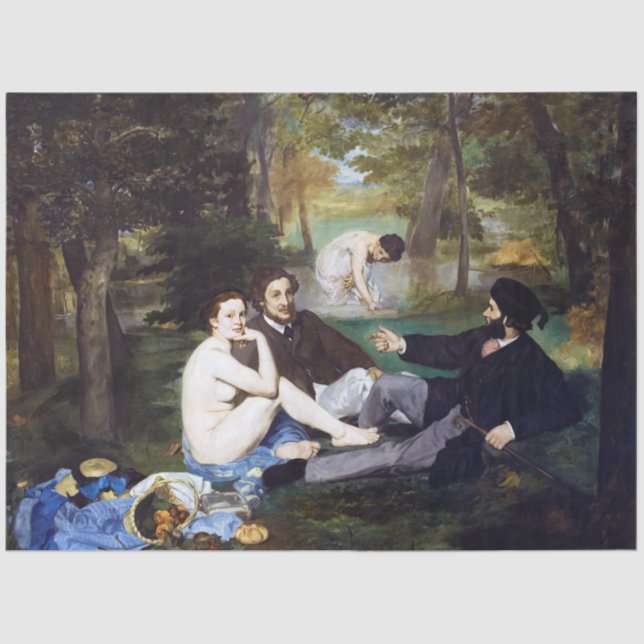 Luncheon on the Grass, Manet Tissue Paper (Front)
