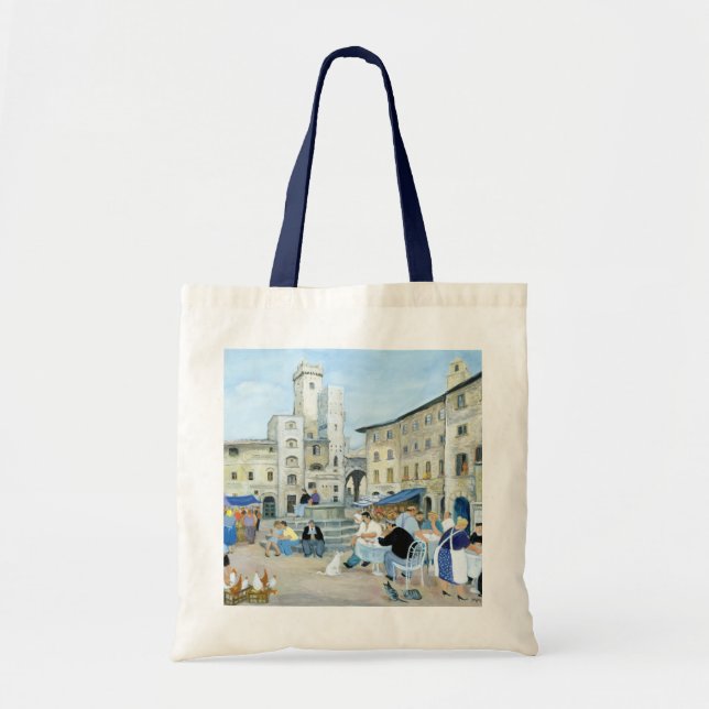 Lunchtime in a Market Square Tuscany Tote Bag (Front)
