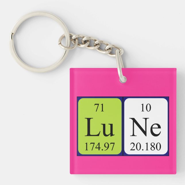 Lune periodic table name keyring (Front)
