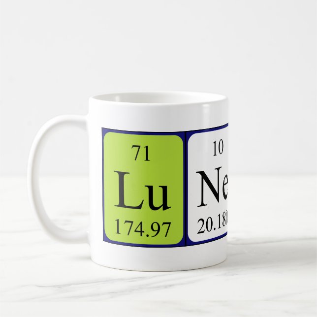 Lunetta periodic table name mug (Left)