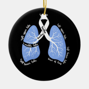 Lung Anatomy Pulmonologist Lung Cancer Awareness R Ceramic Ornament
