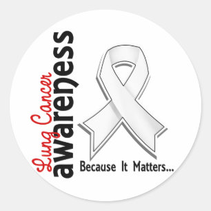 Lung Cancer Awareness 5 Classic Round Sticker