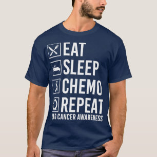 Lung Cancer Awareness Eat Sleep Chemo Repeat Gift T-Shirt