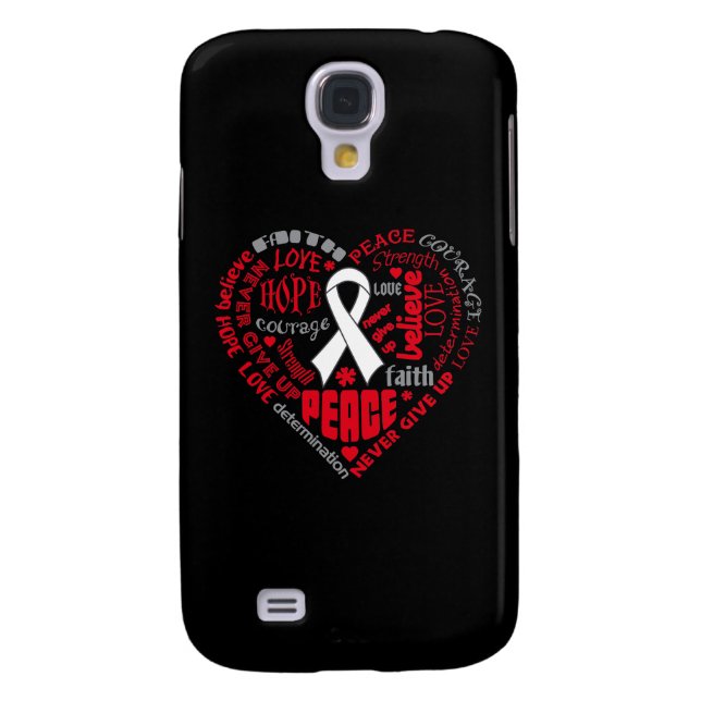 Lung Cancer Awareness Heart Words Case-Mate Samsung Galaxy Case