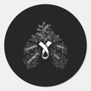 Lung Cancer Awareness Hope Love Lungs Ribbon Novem Classic Round Sticker