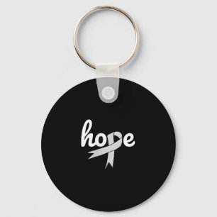Lung Cancer Awareness Hope White Ribbon Chemo Chem Key Ring