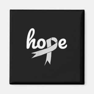 Lung Cancer Awareness Hope White Ribbon Chemo Chem Magnet