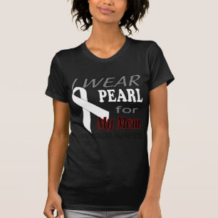 Lung Cancer Awareness i wear pearl for my mum logo T-Shirt