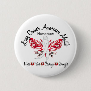 Lung Cancer Awareness Month Butterfly 3.2 6 Cm Round Badge