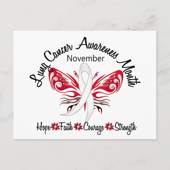 Lung Cancer Awareness Month Butterfly 3.2 Postcard (Front)