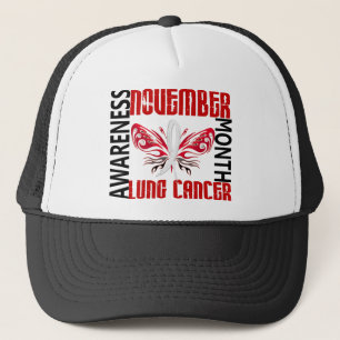 Lung Cancer Awareness Month Butterfly 3.4 Trucker Hat