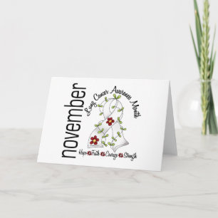 Lung Cancer Awareness Month Flower Ribbon 1 Card