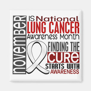 Lung Cancer Awareness Month Pearl Ribbon I2.5 Magnet
