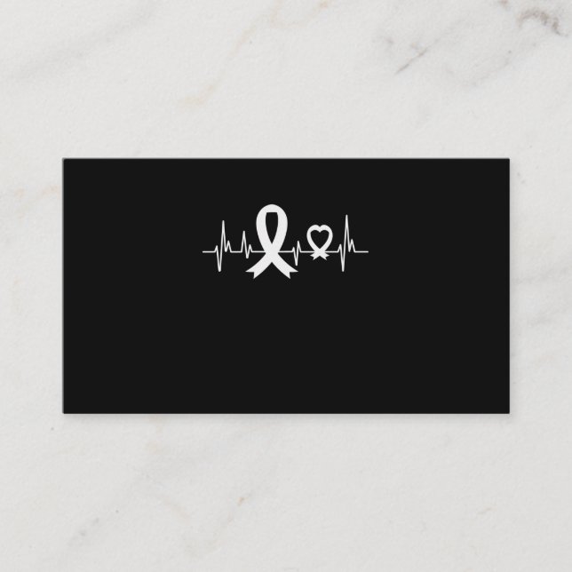 Lung Cancer Awareness Pearl Ribbon Business Card (Front)