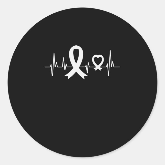 Lung Cancer Awareness Pearl Ribbon Classic Round Sticker (Front)
