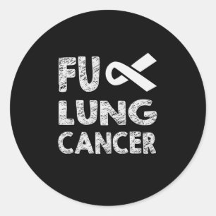 Lung Cancer Awareness Pearl Ribbon Classic Round Sticker