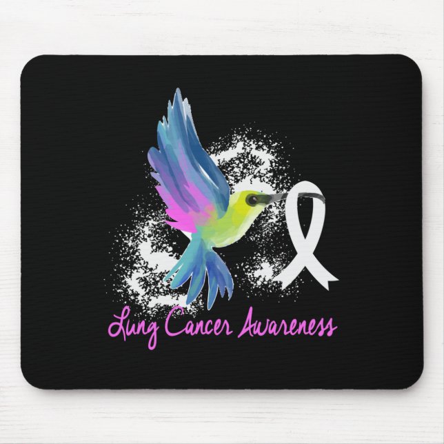 Lung Cancer Awareness Pearl Ribbon Mouse Pad (Front)