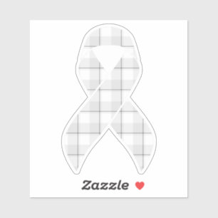 Lung Cancer Awareness Plaid Ribbon Gray