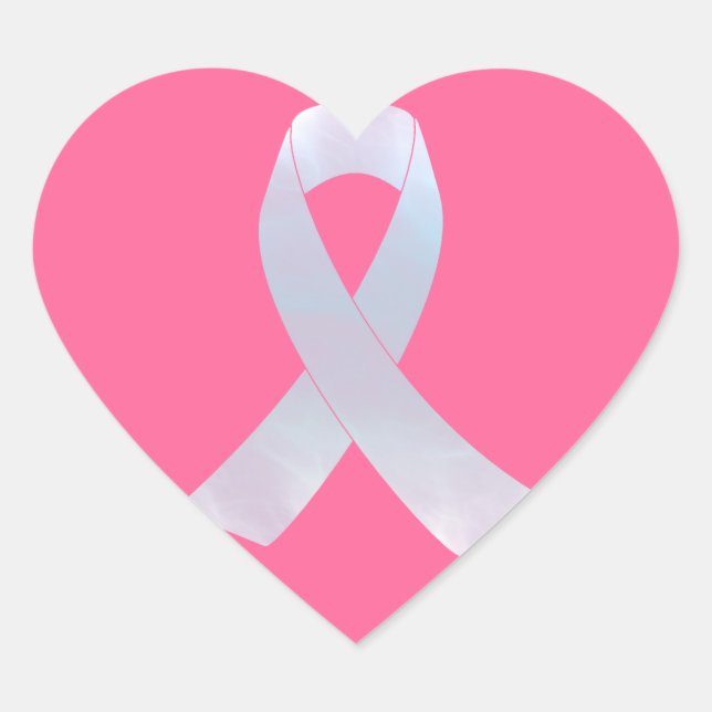 Lung Cancer Awareness Ribbon Heart Sticker (Front)