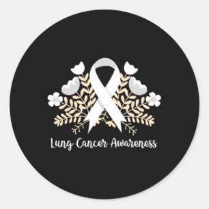 Lung Cancer Awareness Ribbon Lung Cancer Classic Round Sticker