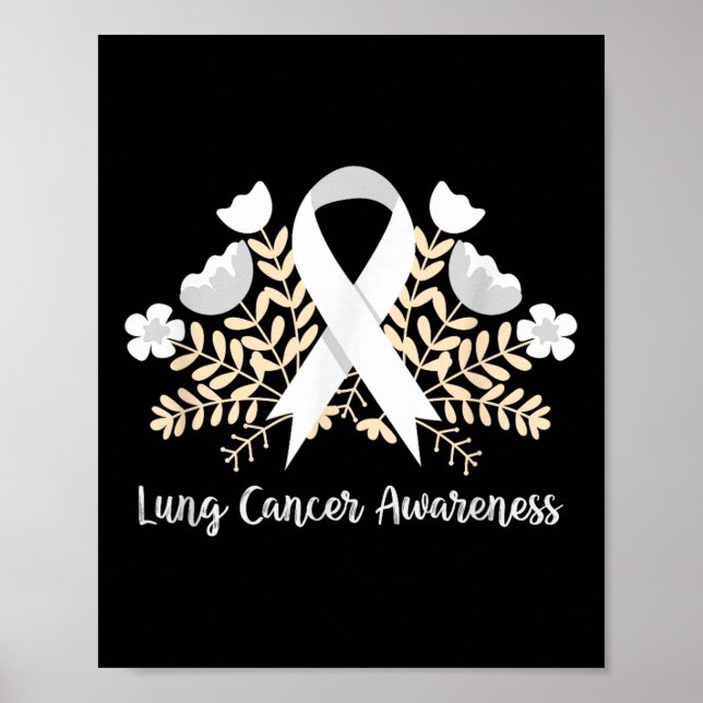 Lung Cancer Awareness Ribbon Lung Cancer  Poster (Front)