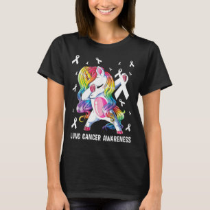 Lung Cancer Awareness s Unicorn Dabbing Survivor T-Shirt