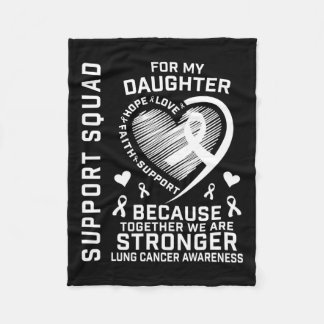 Lung Cancer Awareness Shirts Daughter Ribbon Famil Fleece Blanket