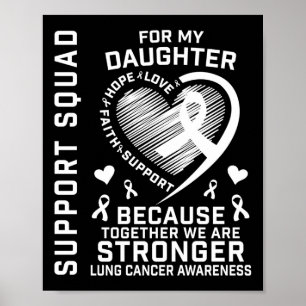 Lung Cancer Awareness Shirts Daughter Ribbon Famil Poster