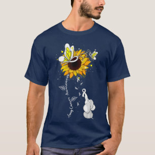 Lung Cancer Awareness Sunflower Elephant Men Women T-Shirt